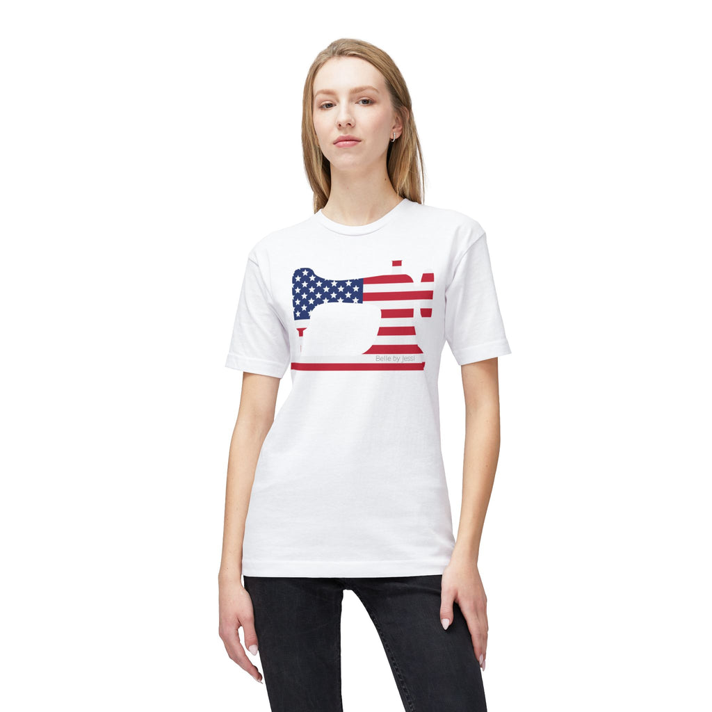 Sewing Machine T-Shirt USA Flag, American Made