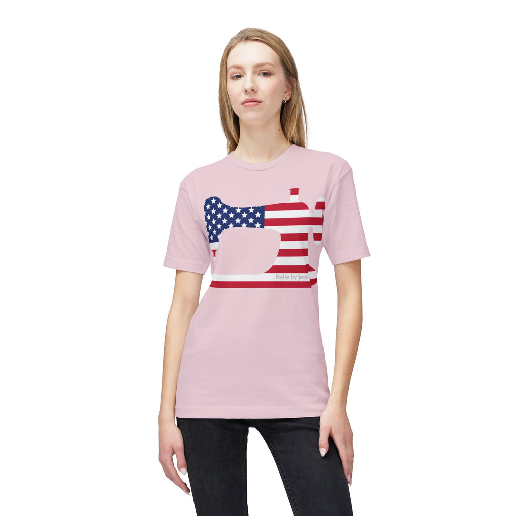 Sewing Machine USA Flag T‑Shirt, American Made