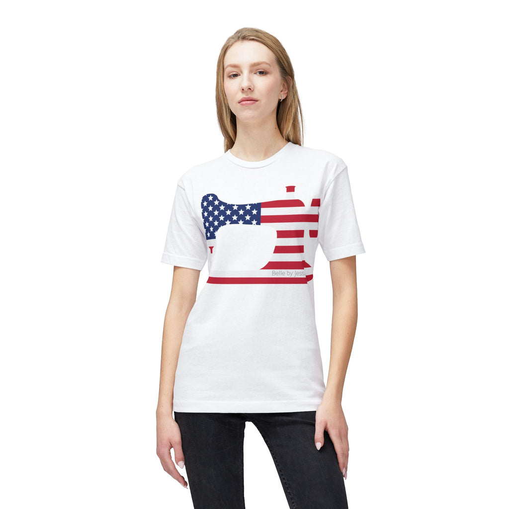 Sewing Machine USA Flag T‑Shirt, American Made