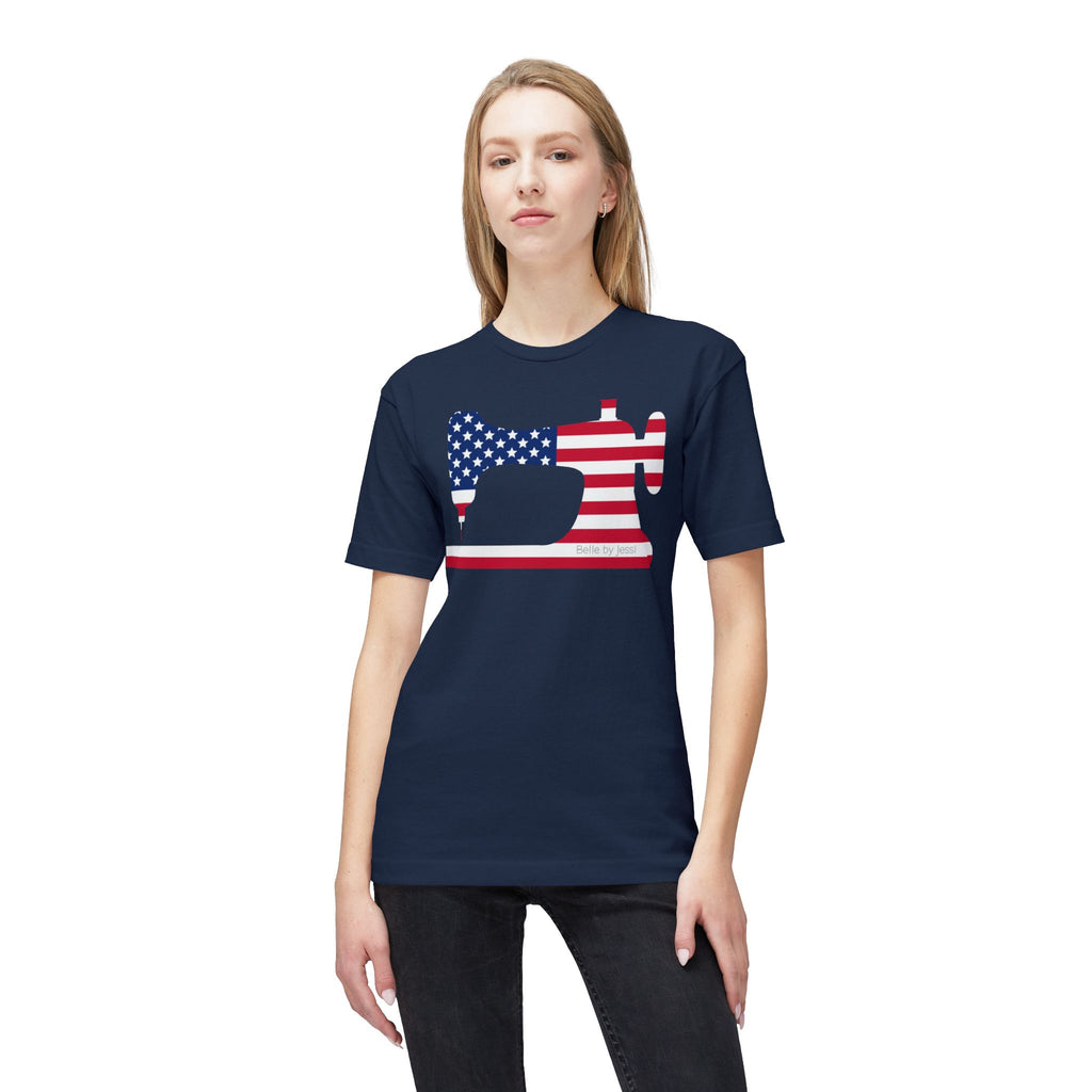 Sewing Machine T-Shirt USA Flag, American Made