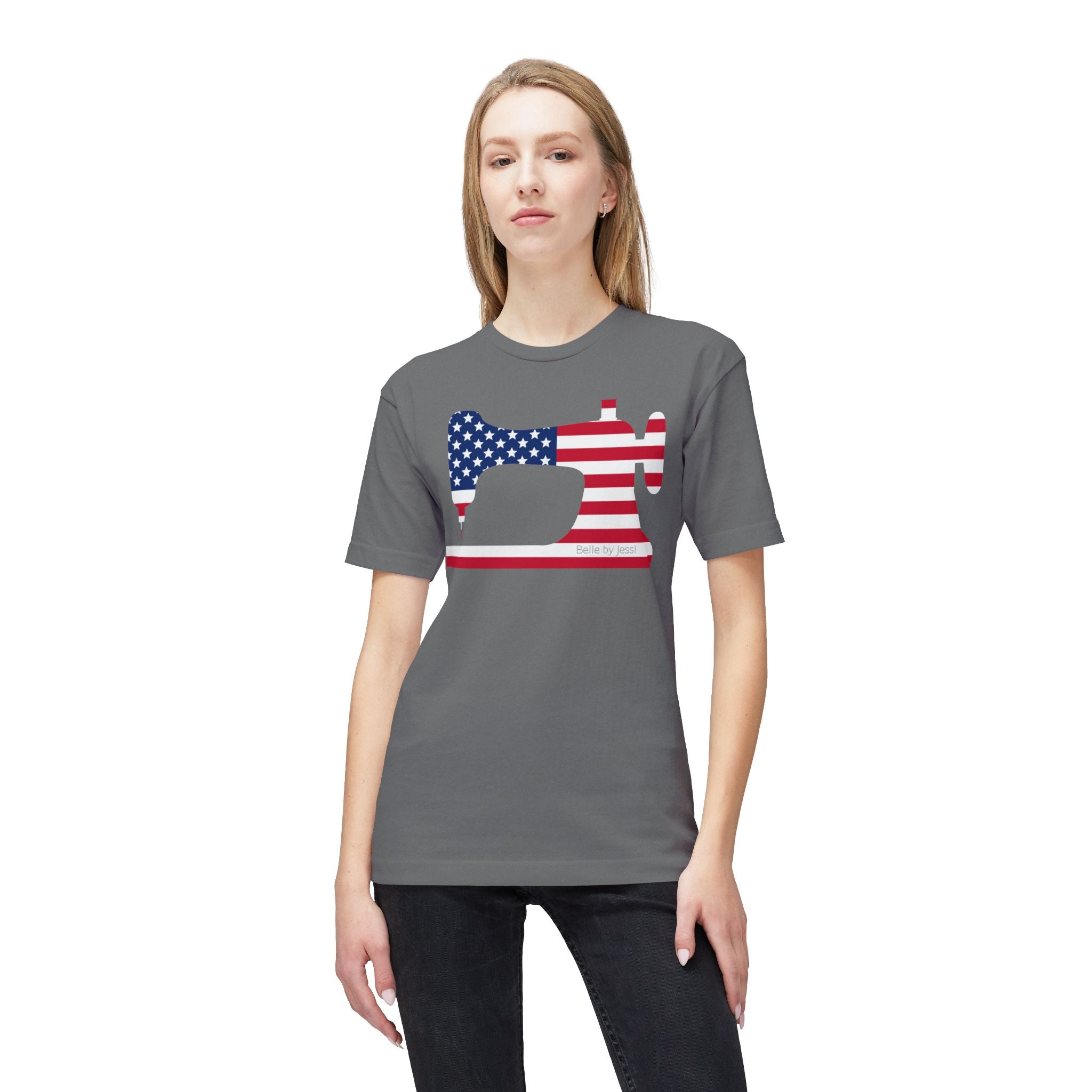 Sewing Machine T-Shirt USA Flag, American Made