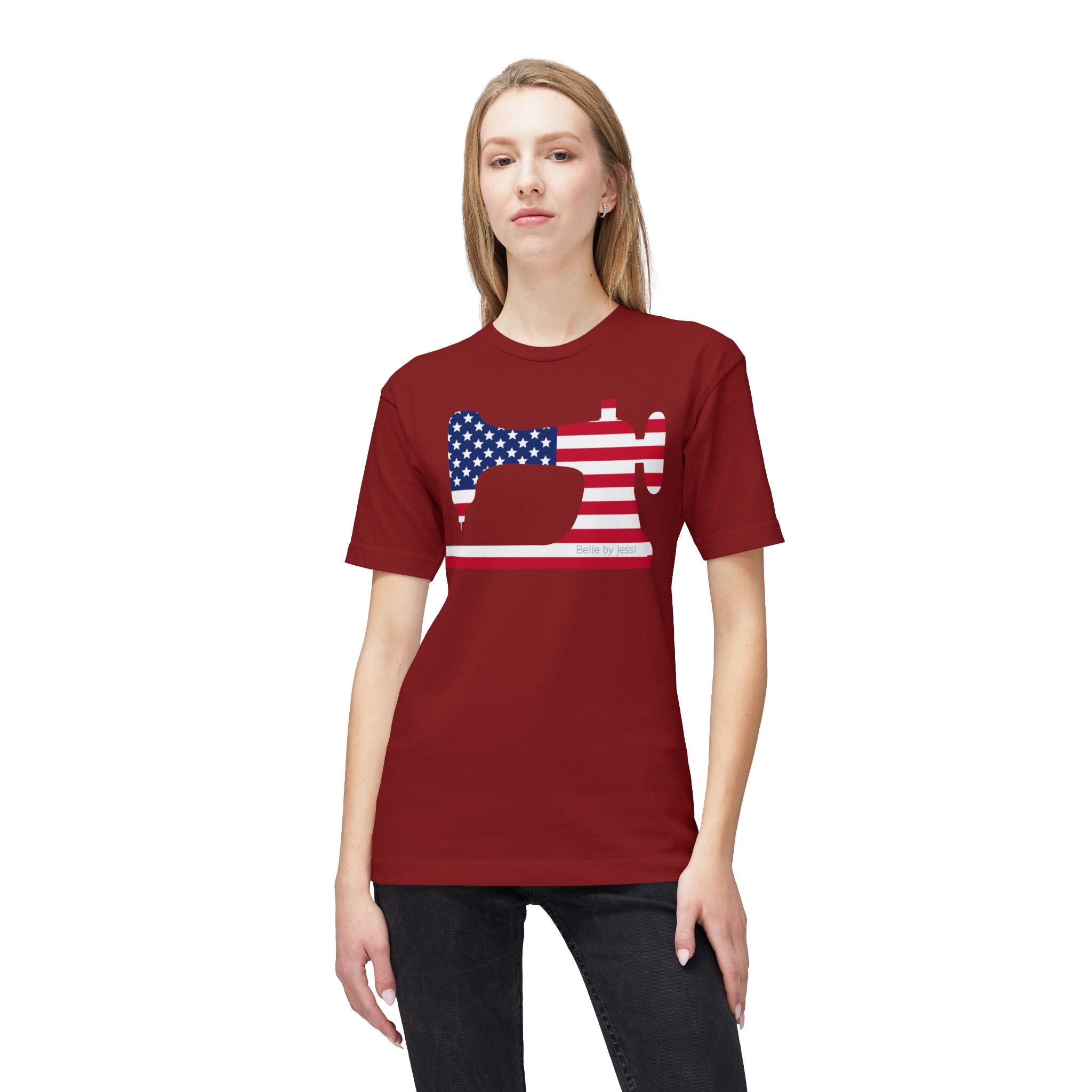 Sewing Machine T-Shirt USA Flag, American Made