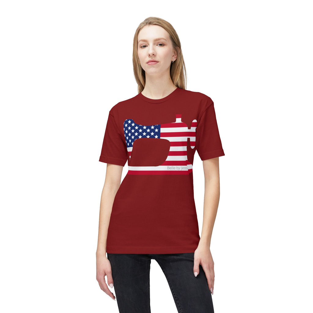 Sewing Machine USA Flag T‑Shirt, American Made