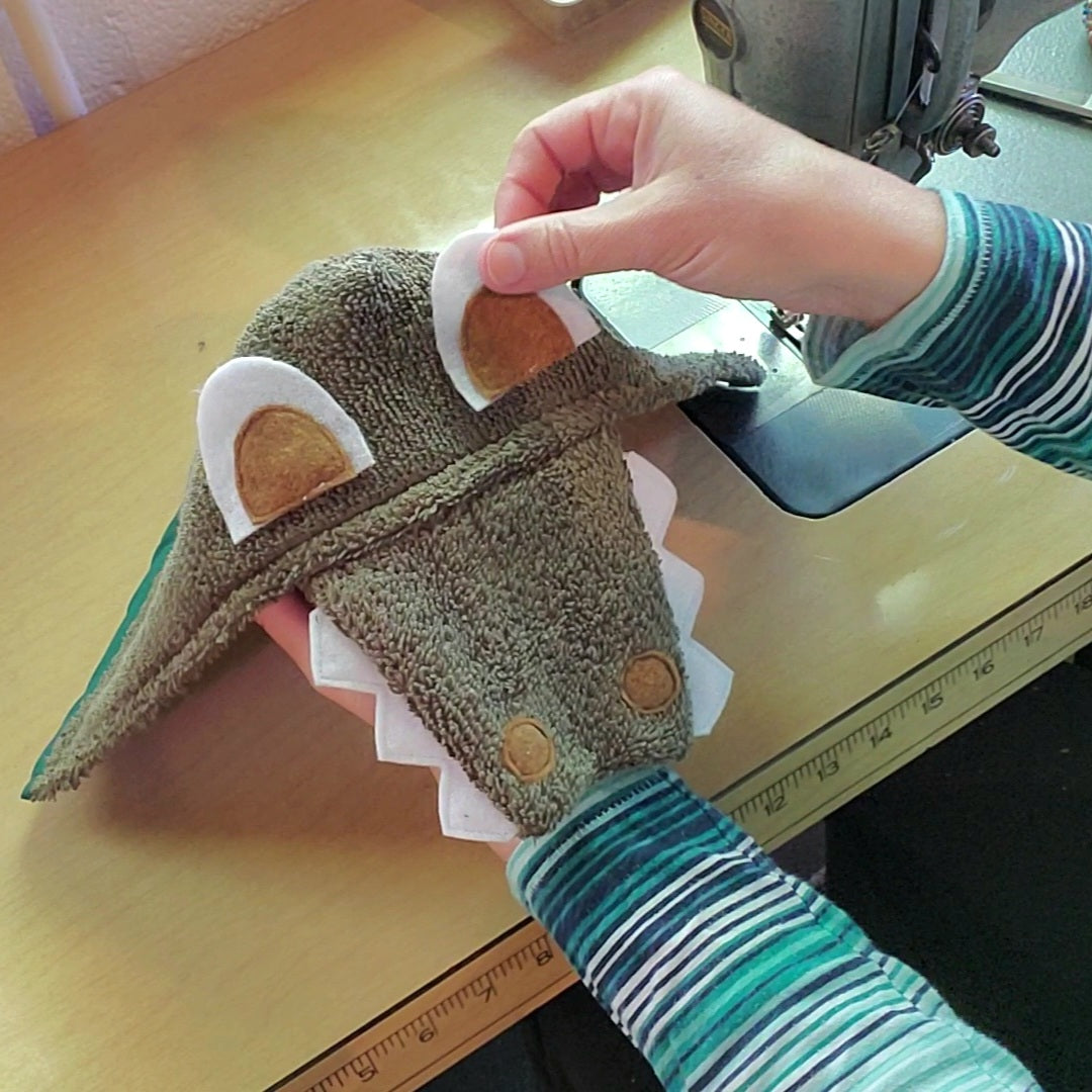 Sewing Pattern, Alligator Hooded Towel - Digital Download