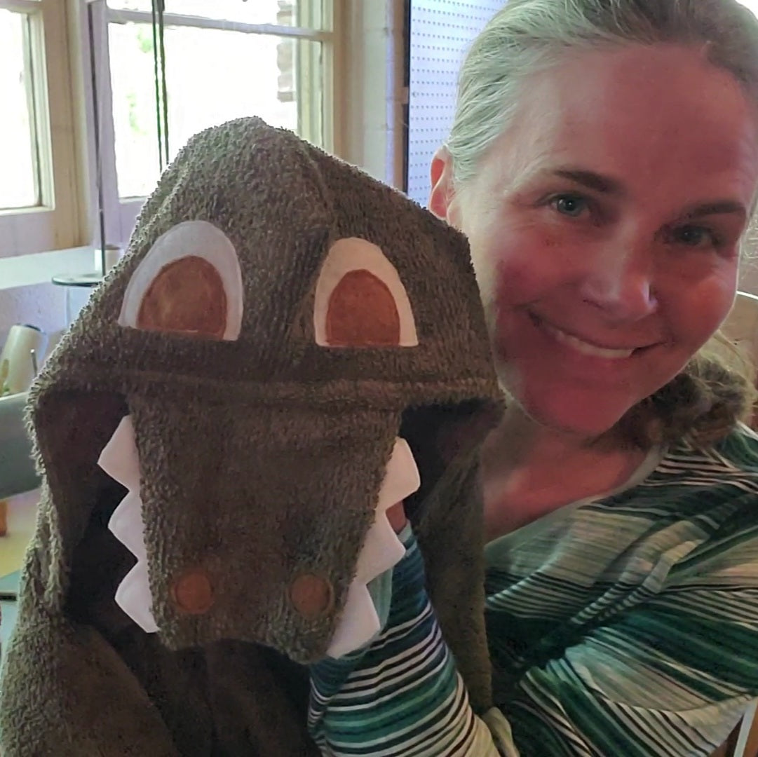 Sewing Pattern, Alligator Hooded Towel - Digital Download