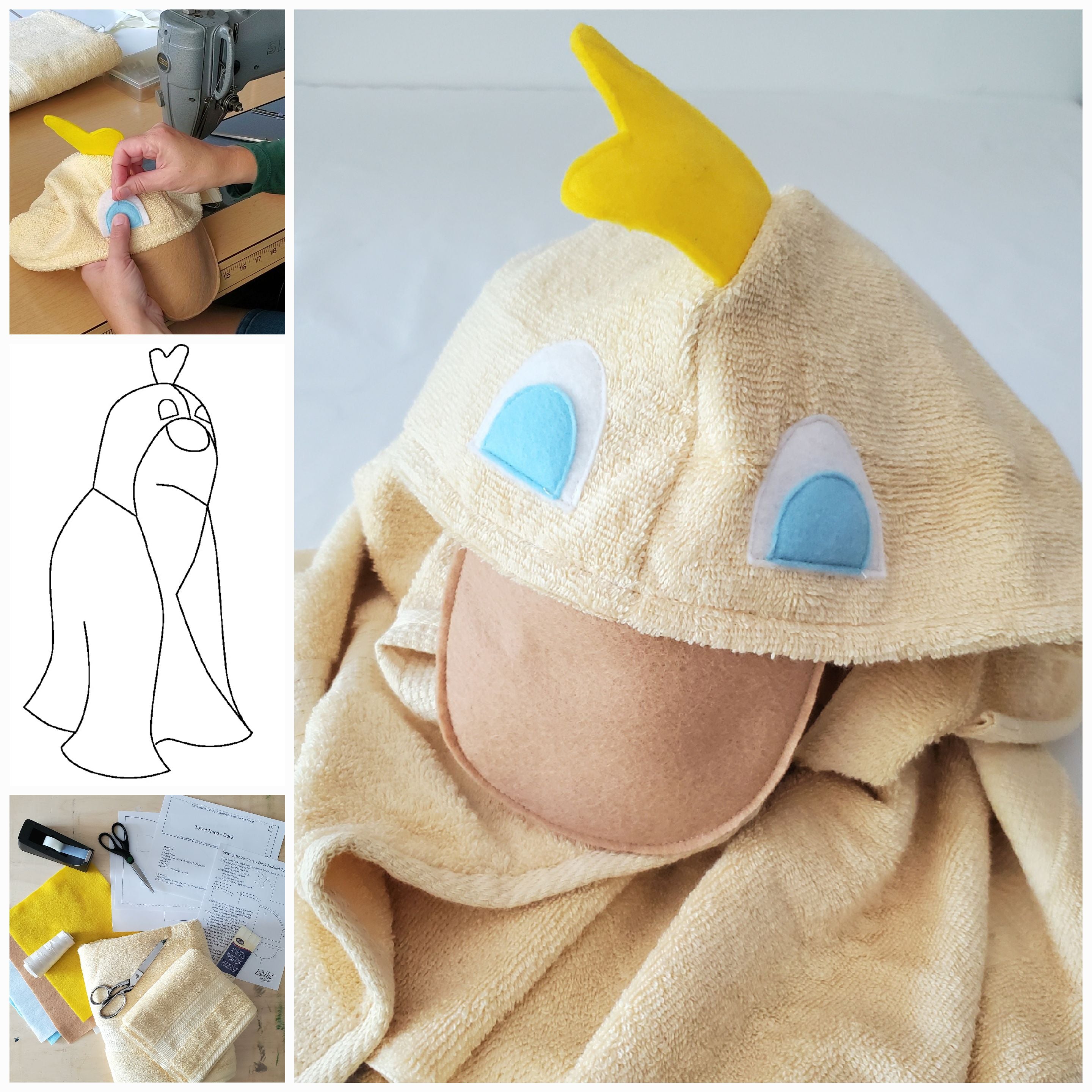 Sewing Pattern, Duck Hooded Towel - Digital Downloaded