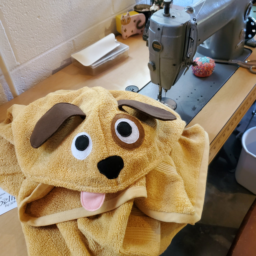 Sewing Pattern, Puppy Hooded Towel - Digital Download