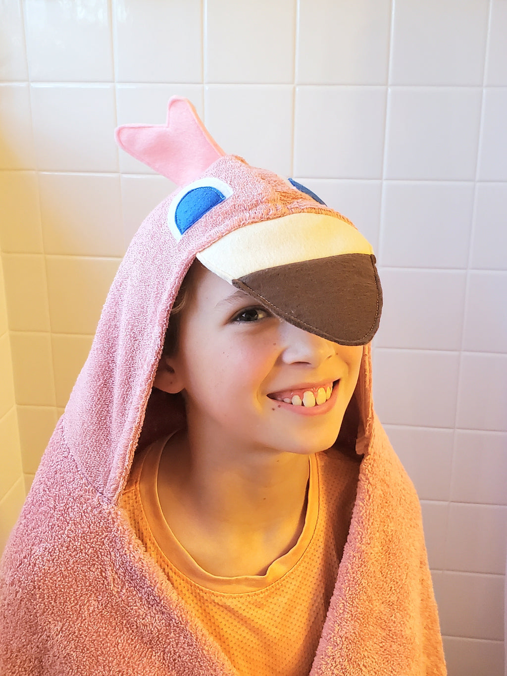 Sewing Pattern, Flamingo Hooded Towel - Digital Download