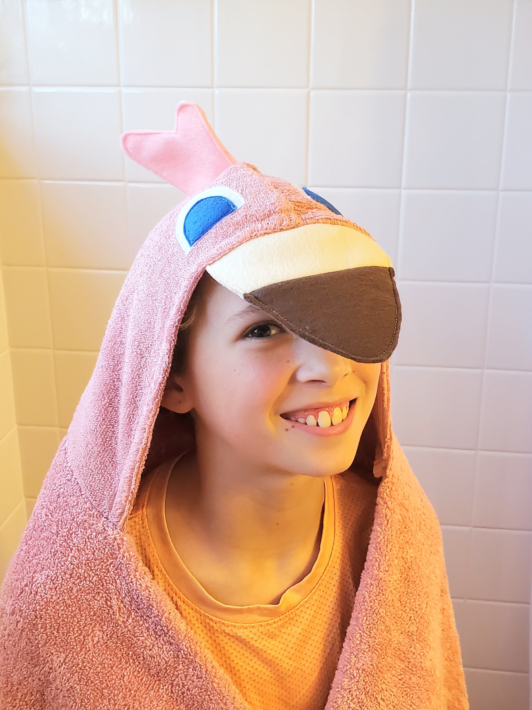Sewing Pattern, Flamingo Hooded Towel - Digital Download