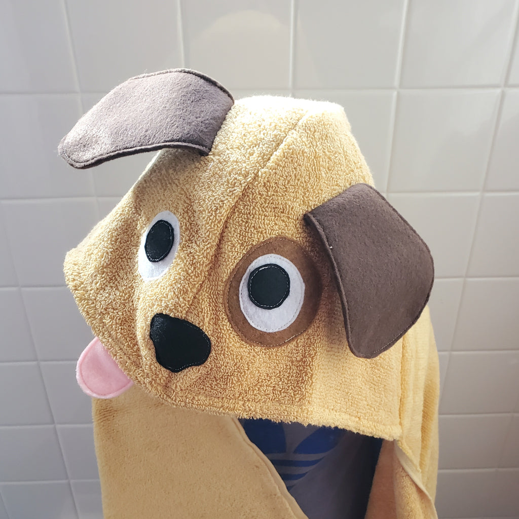 Sewing Pattern, Puppy Hooded Towel - Digital Download