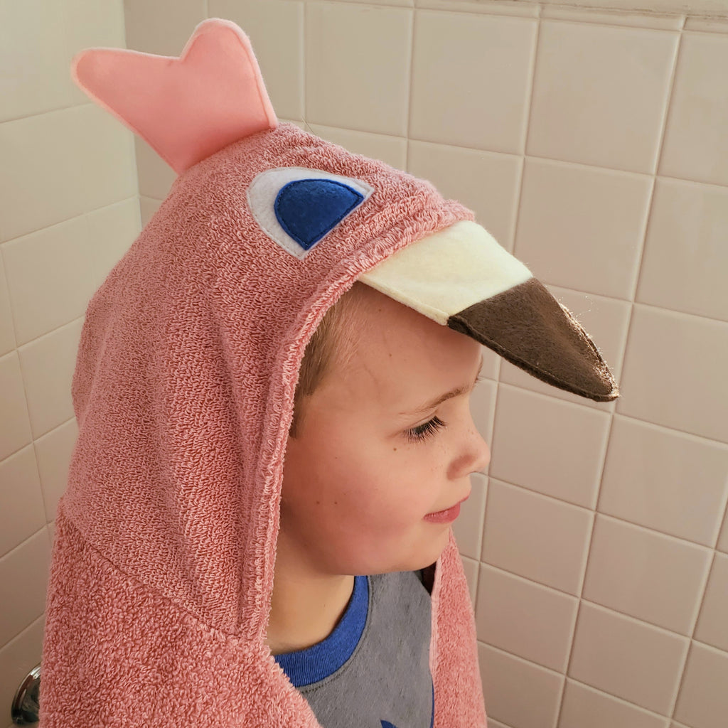 Sewing Pattern, Flamingo Hooded Towel - Digital Download