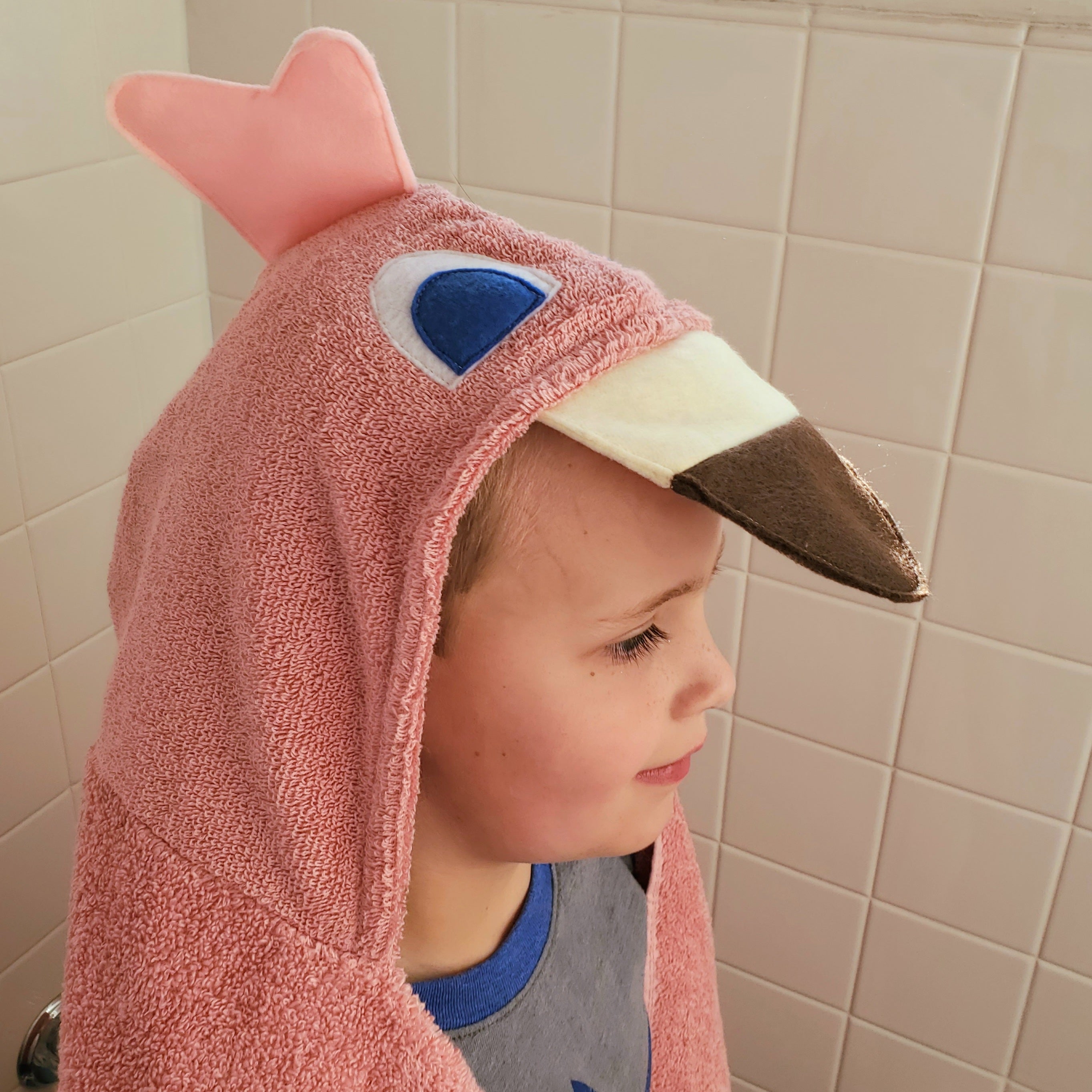 Sewing Pattern, Flamingo Hooded Towel - Digital Download