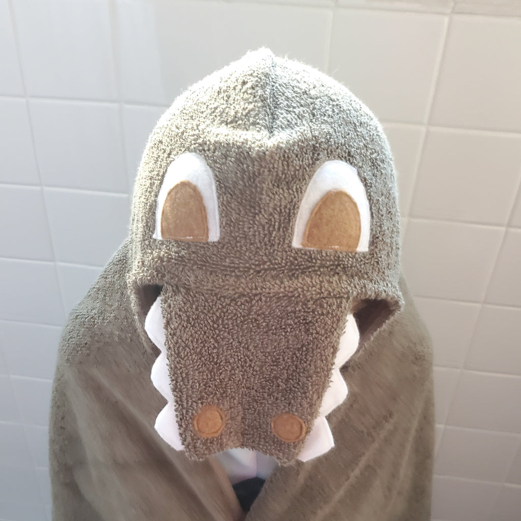 Sewing Pattern, Alligator Hooded Towel - Digital Download