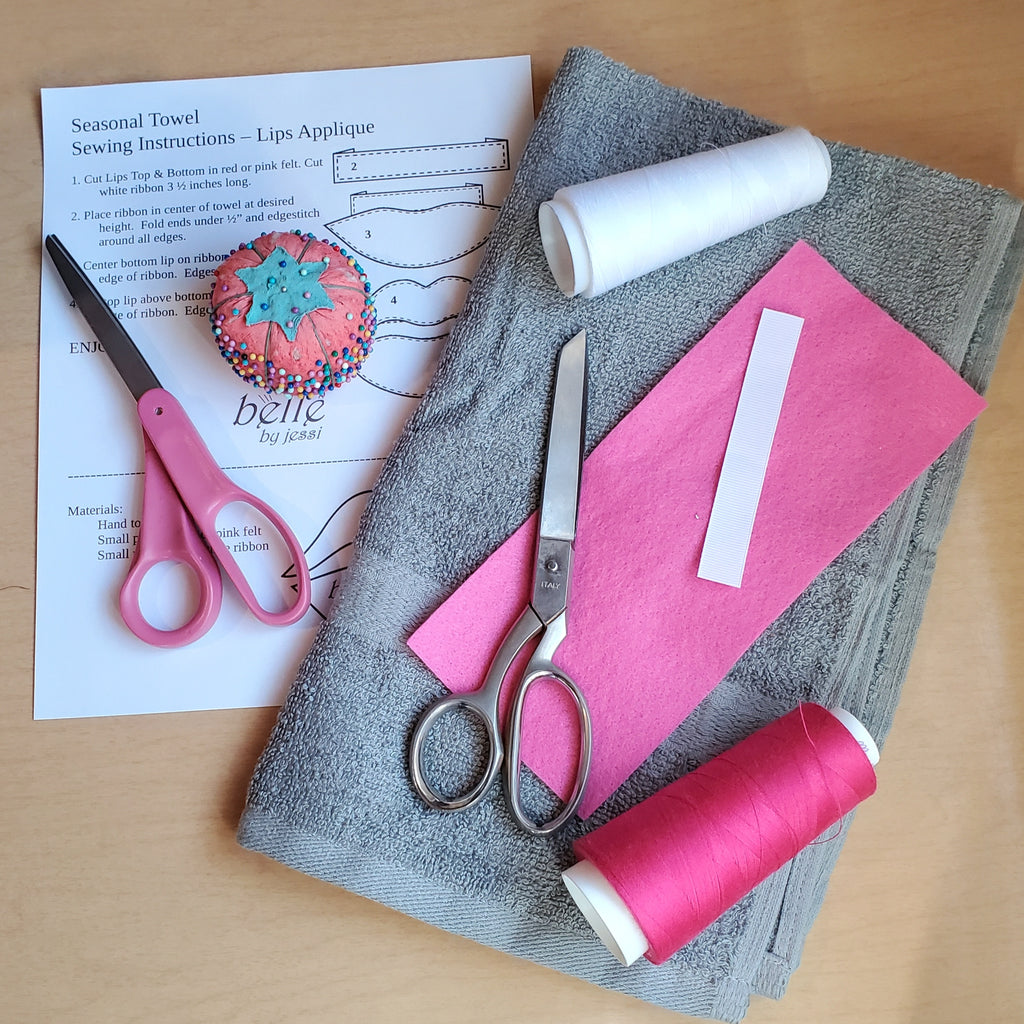 Sewing Pattern - Digital Download, Lip Applique for Towel
