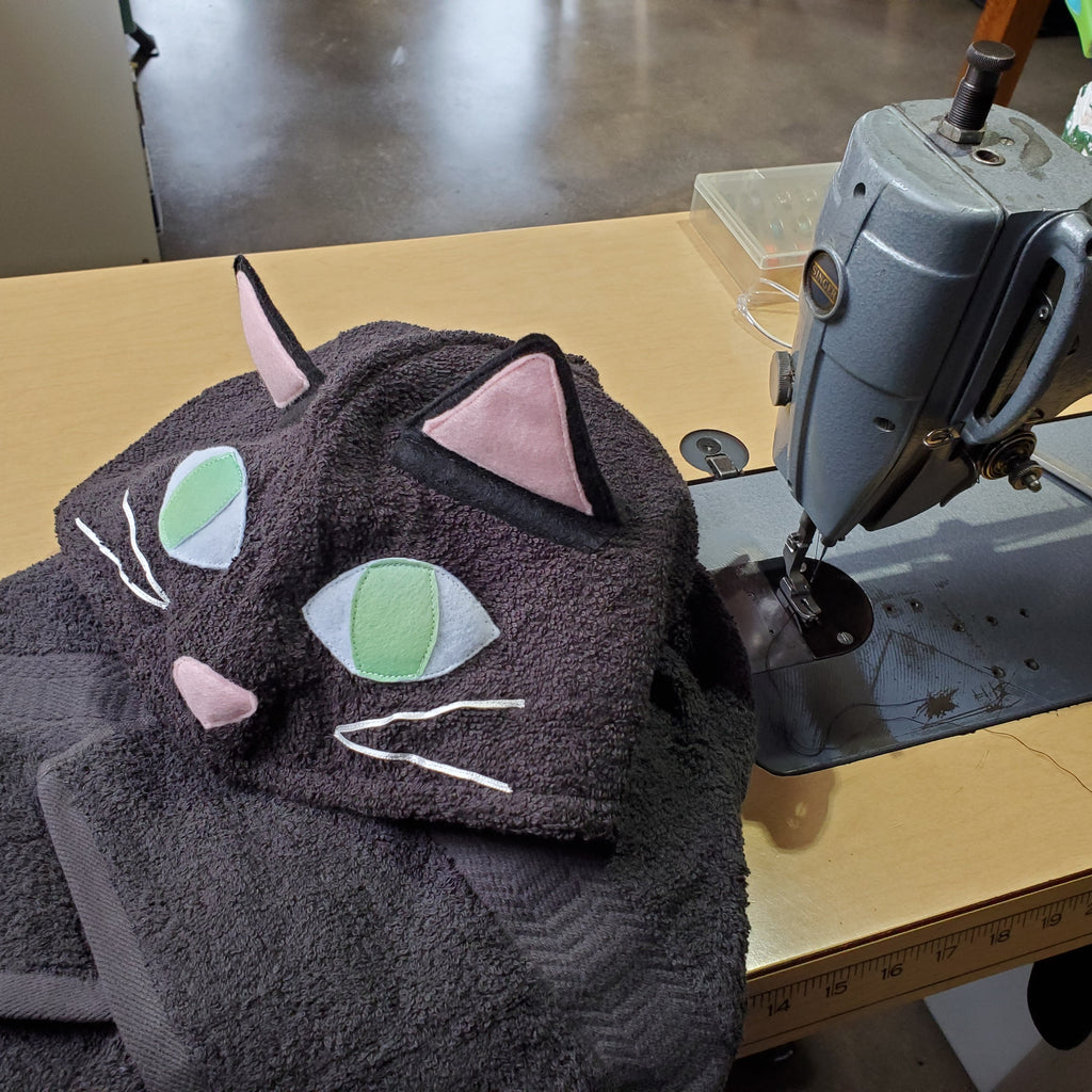 Sewing Pattern, Cat Hooded Towel - Digital Download