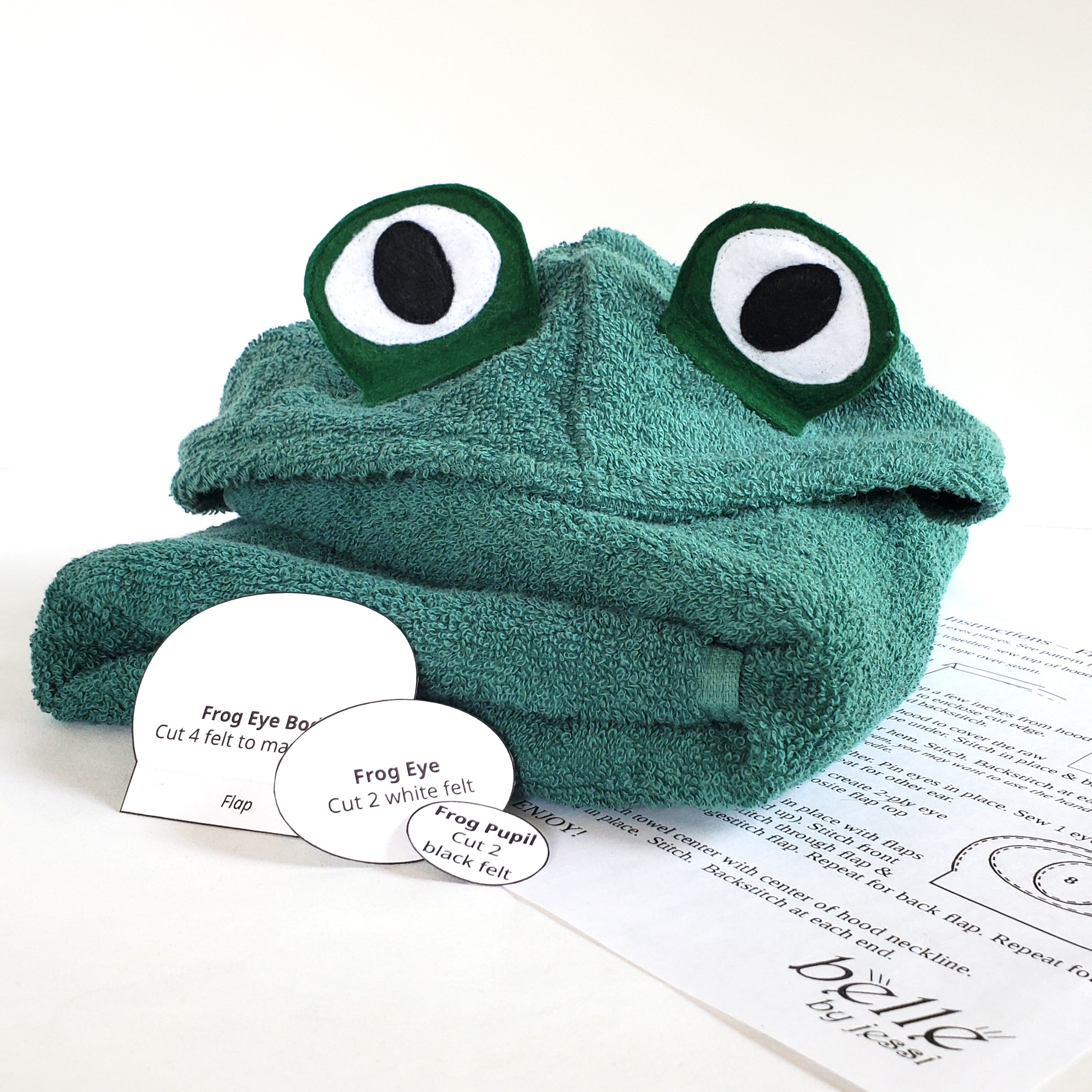 Sewing Pattern, Frog Hooded Towel - Digital Download