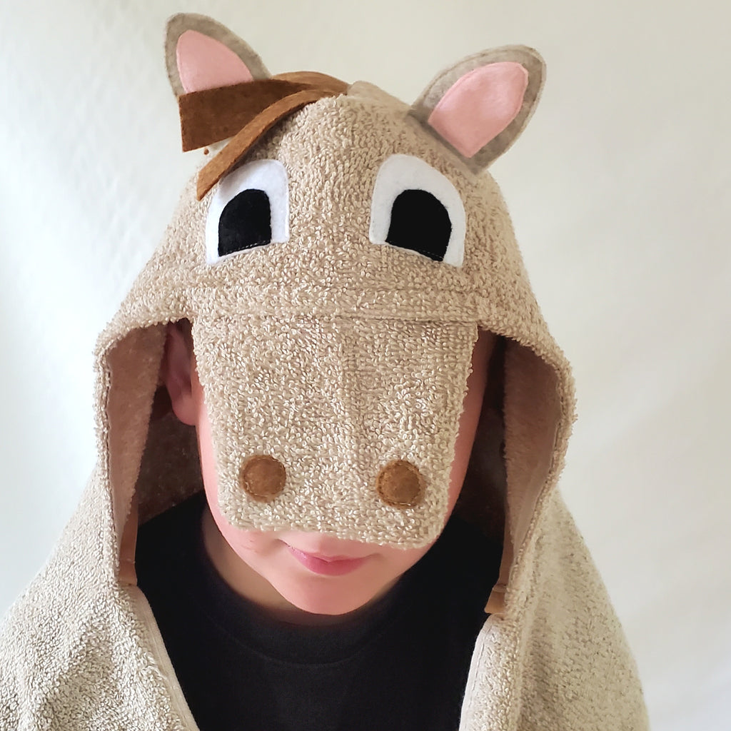 Sewing Pattern, Horse or Unicorn Hooded Towel - Digital Download