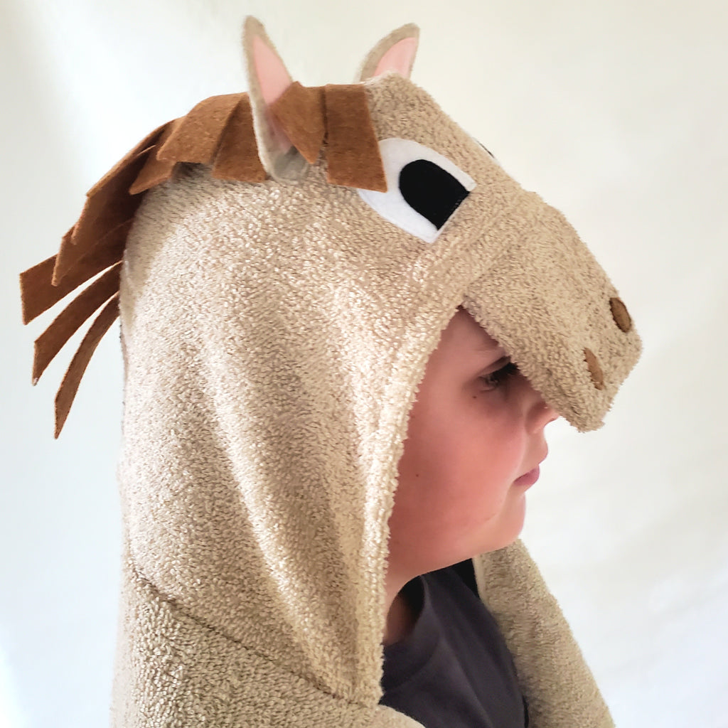 Sewing Pattern, Horse or Unicorn Hooded Towel - Digital Download