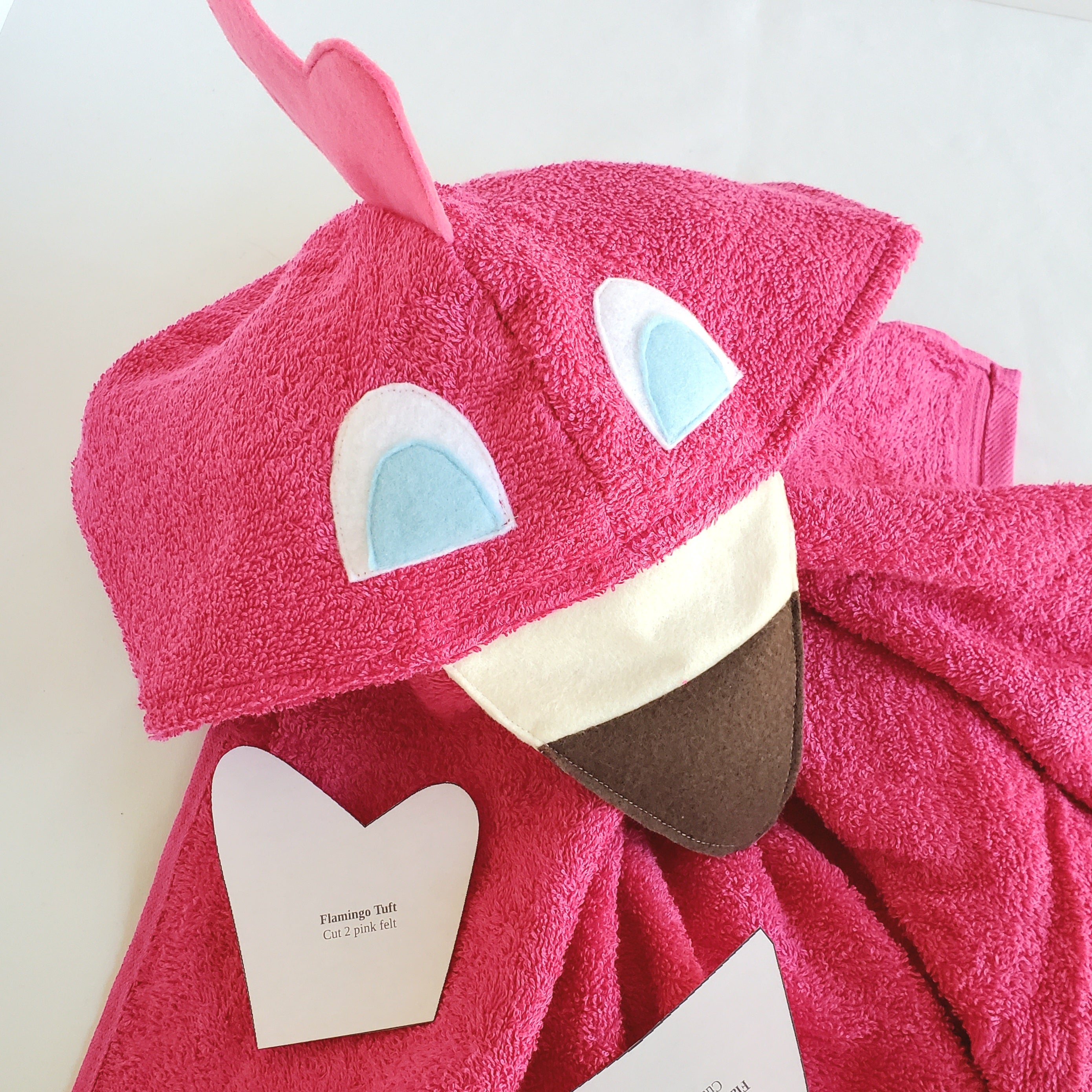 Sewing Pattern, Flamingo Hooded Towel - Digital Download