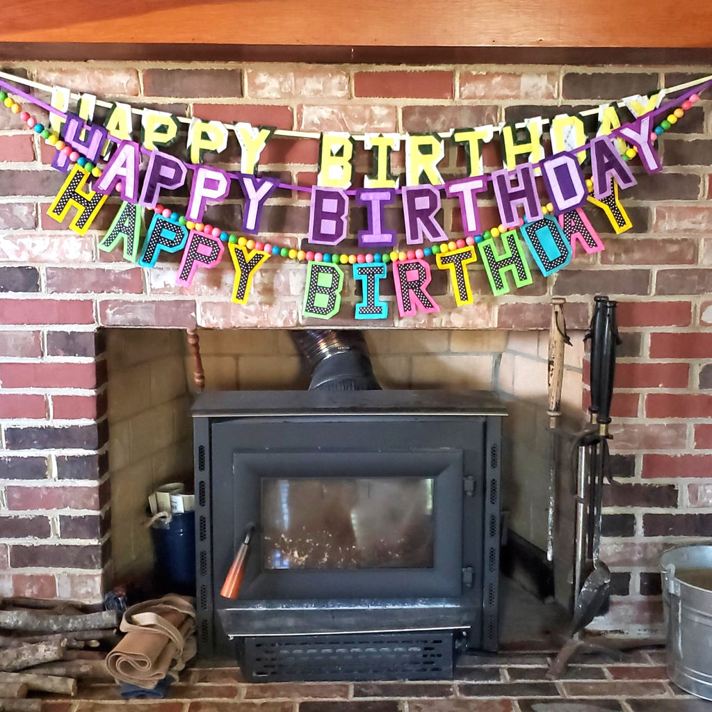 Happy Birthday Letters - PDF Pattern Instant Download, Felt and Ribbon Sewing Project