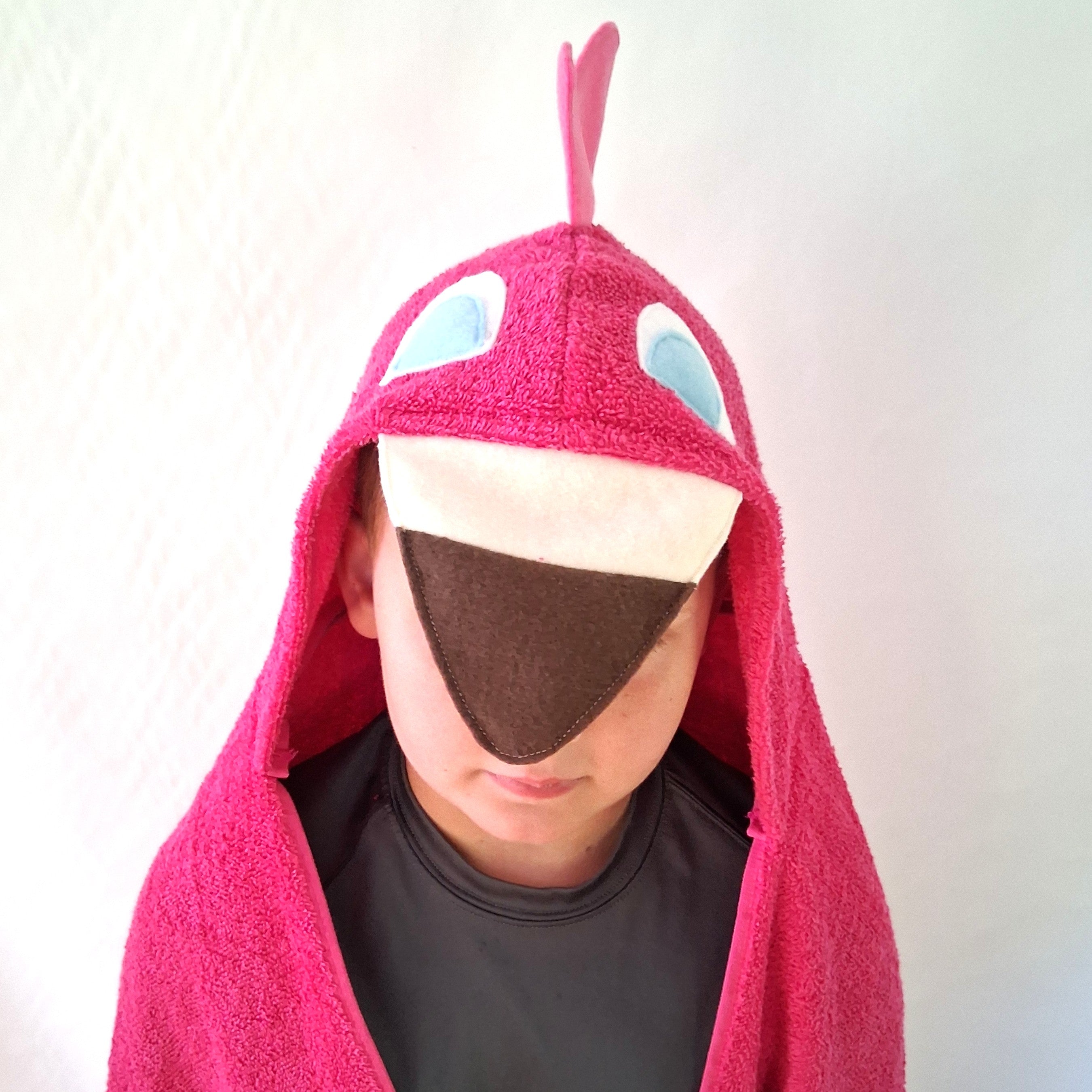 Sewing Pattern, Flamingo Hooded Towel - Digital Download