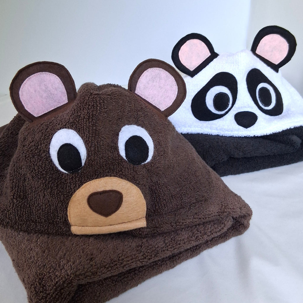 Sewing Pattern, Bear or Panda Hooded Towel - Digital Download