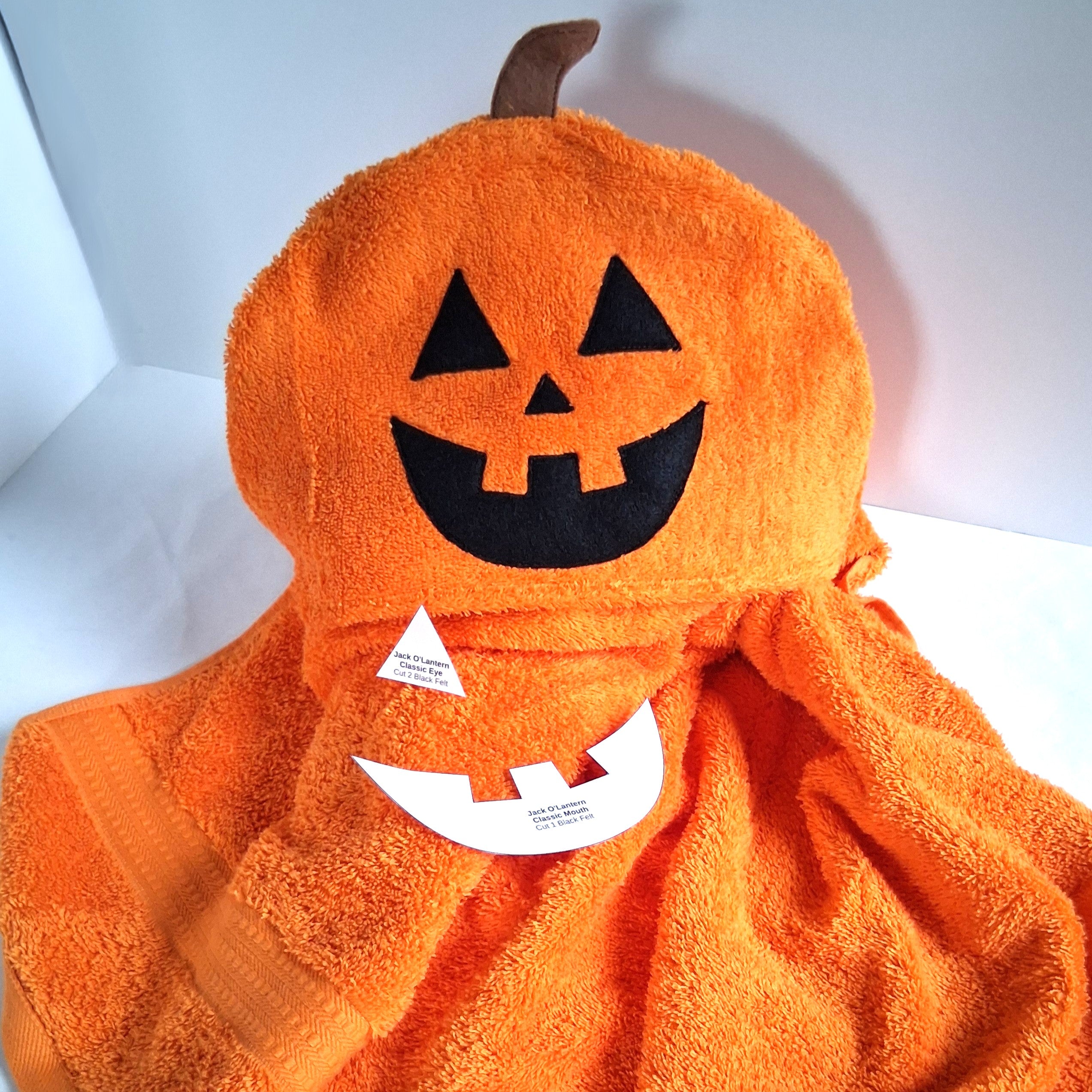 Sewing Pattern, Jack O'Lantern Hooded Towel - Digital Download