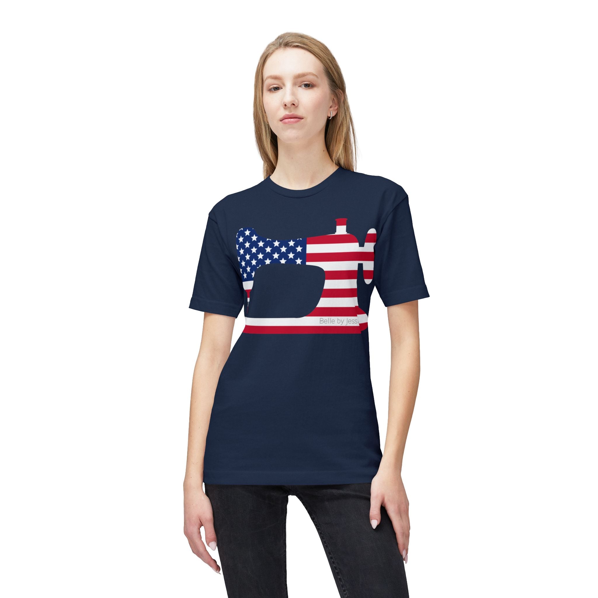 Sewing Machine USA Flag T‑Shirt, American Made