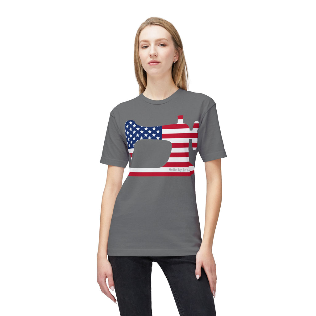 Sewing Machine USA Flag T‑Shirt, American Made