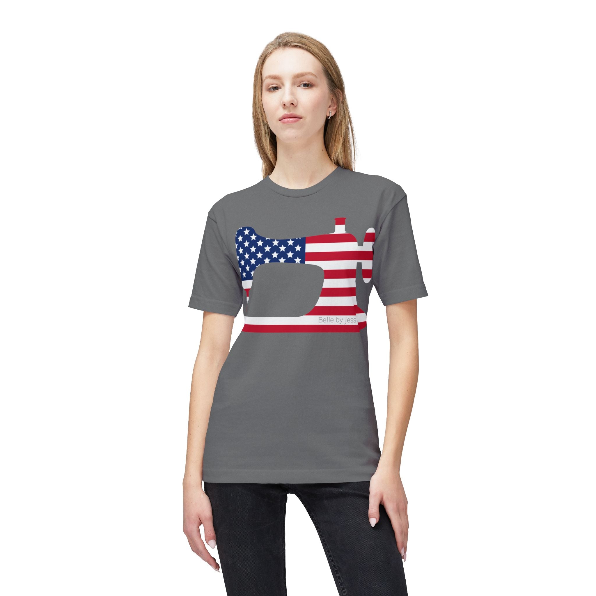Sewing Machine USA Flag T‑Shirt, American Made