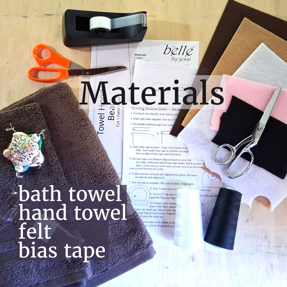 Sewing Pattern, Bear or Panda Hooded Towel - Digital Download