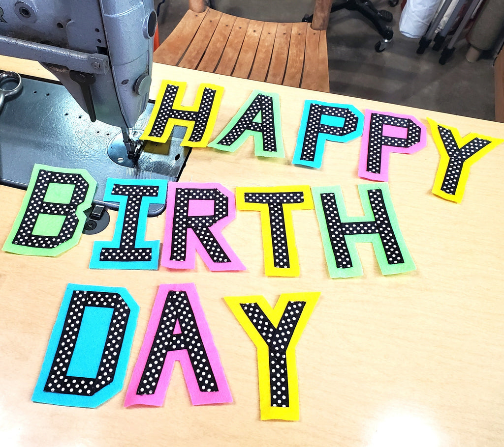 Happy Birthday Letters - PDF Pattern Instant Download, Felt and Ribbon Sewing Project