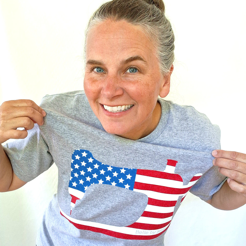 Sewing Machine T-Shirt USA Flag, American Made