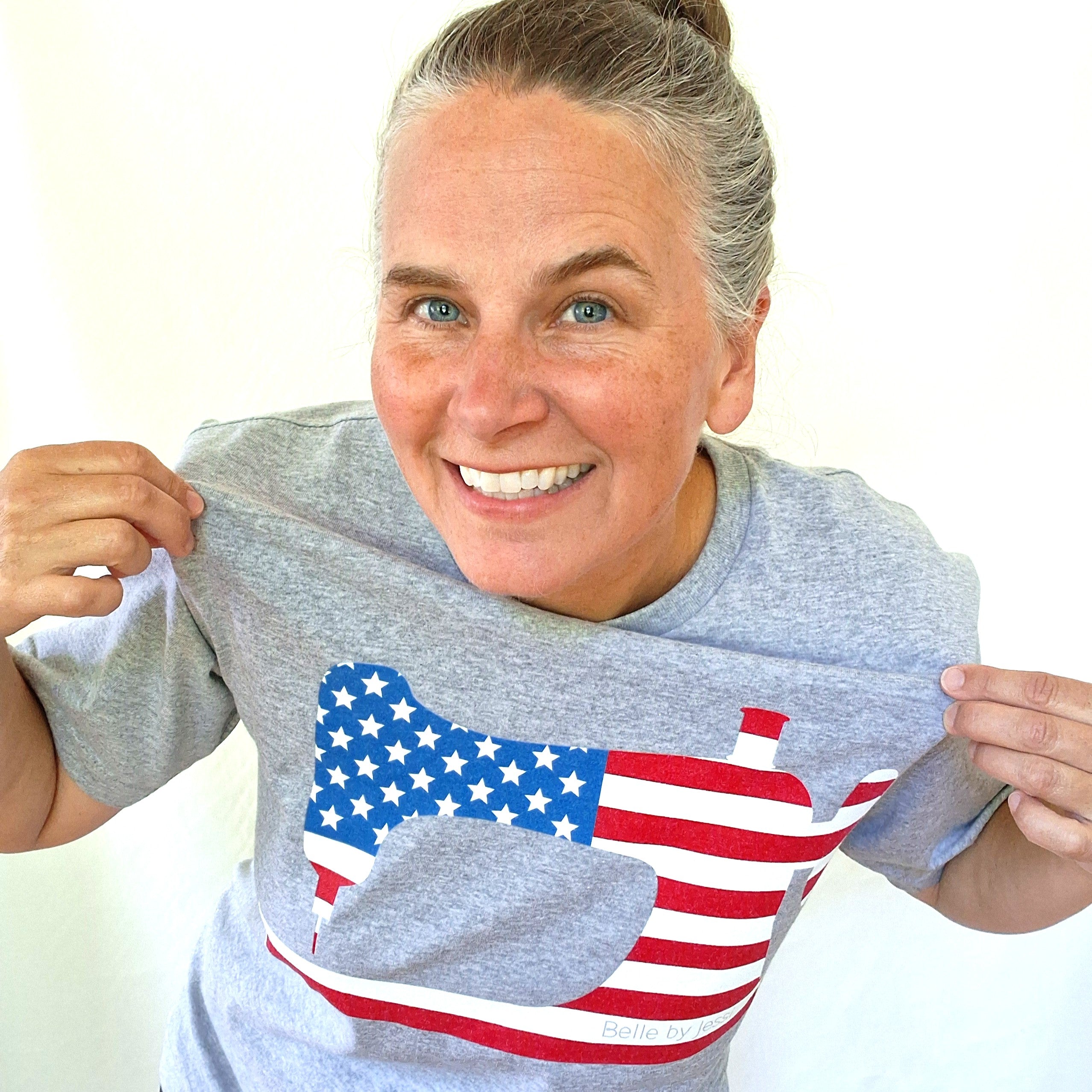 Sewing Machine T-Shirt USA Flag, American Made