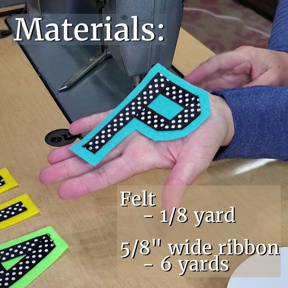 Happy Birthday Letters - PDF Pattern Instant Download, Felt and Ribbon Sewing Project