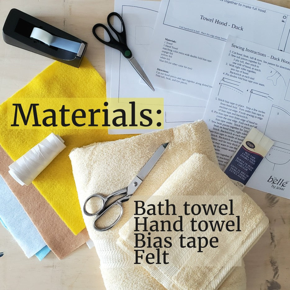 Favorite Hooded Towel Bundle Sewing Patterns – Shark, Puppy, Duck (PDF Instant Download)