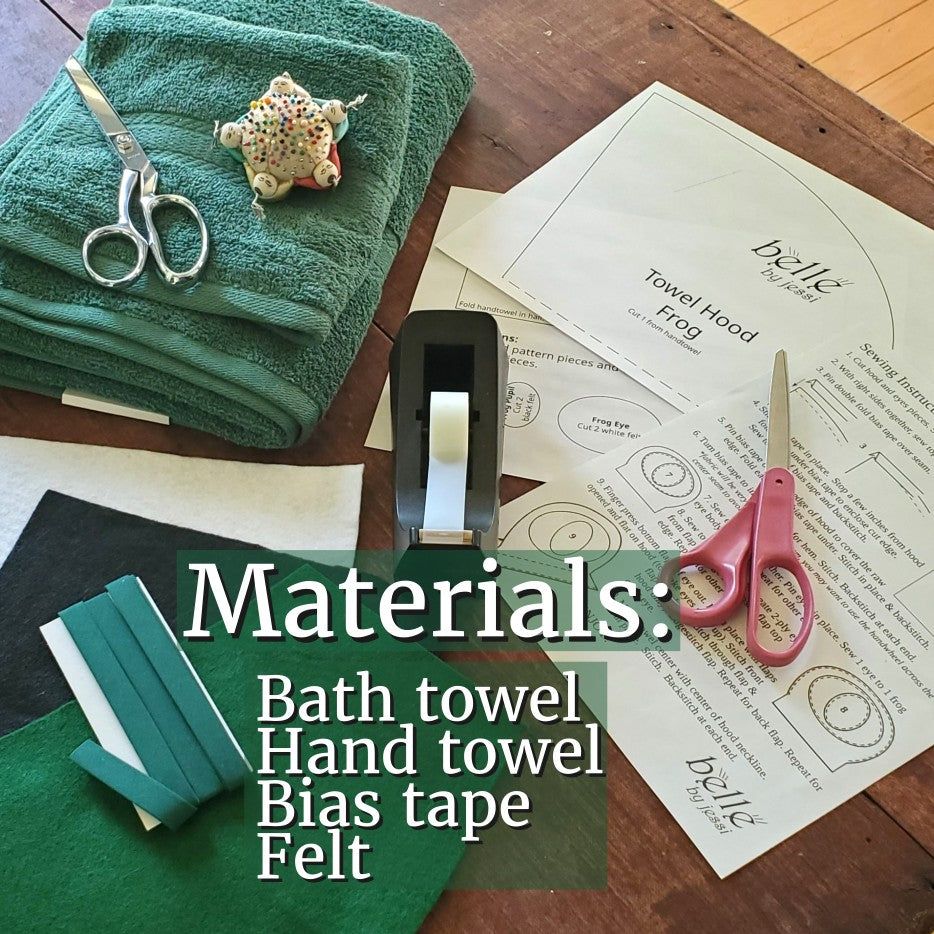 Sewing Pattern, Frog Hooded Towel - Digital Download