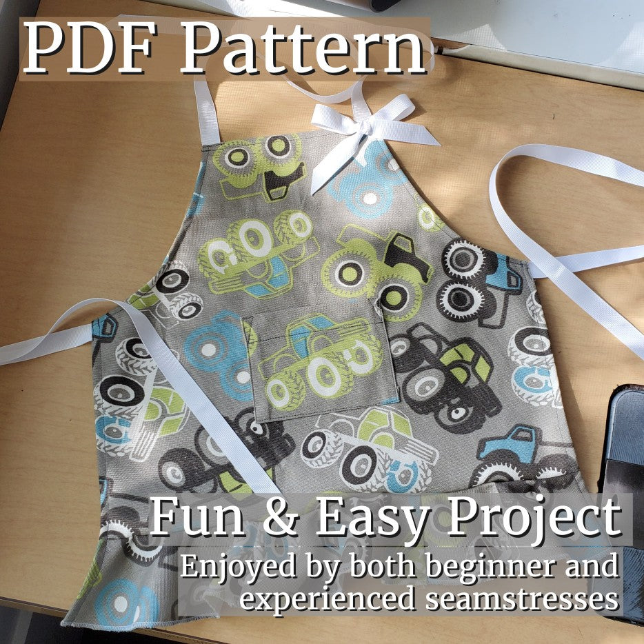 Sewing Pattern, Kids Apron - digital download