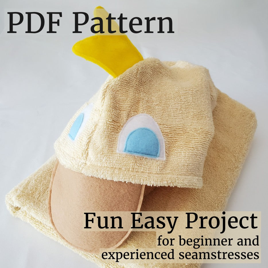 Favorite Hooded Towel Bundle Sewing Patterns – Shark, Puppy, Duck (PDF Instant Download)