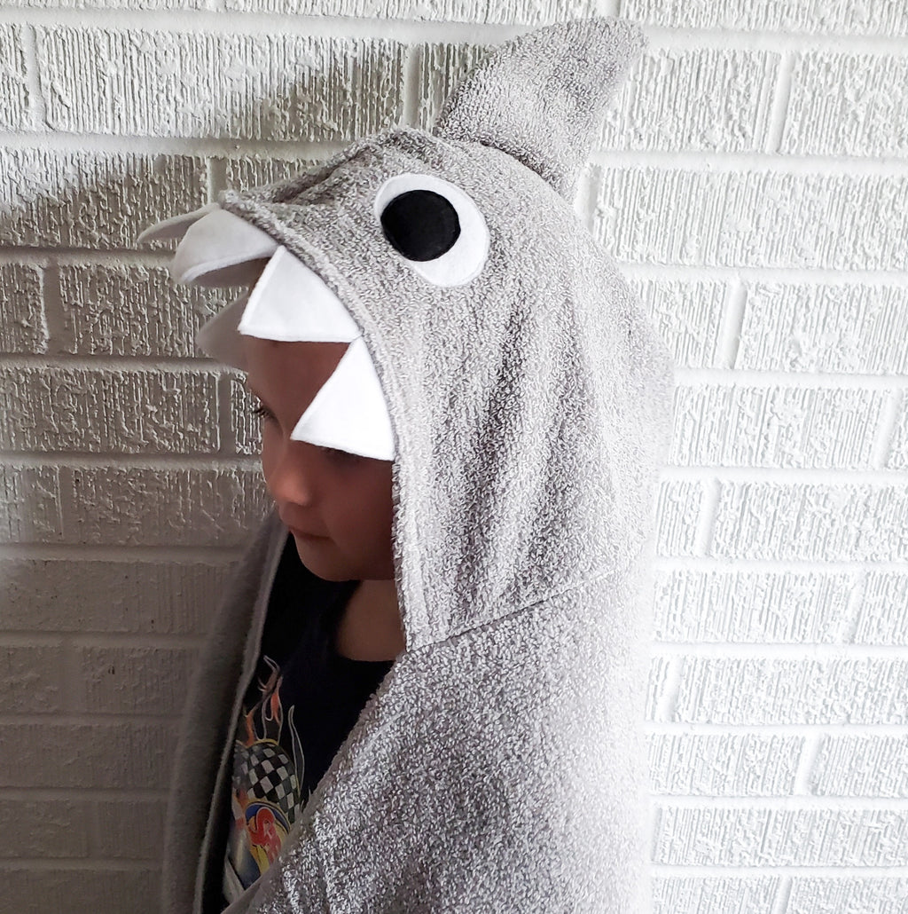 Sewing Pattern, Shark Hooded Towel - Digital Download
