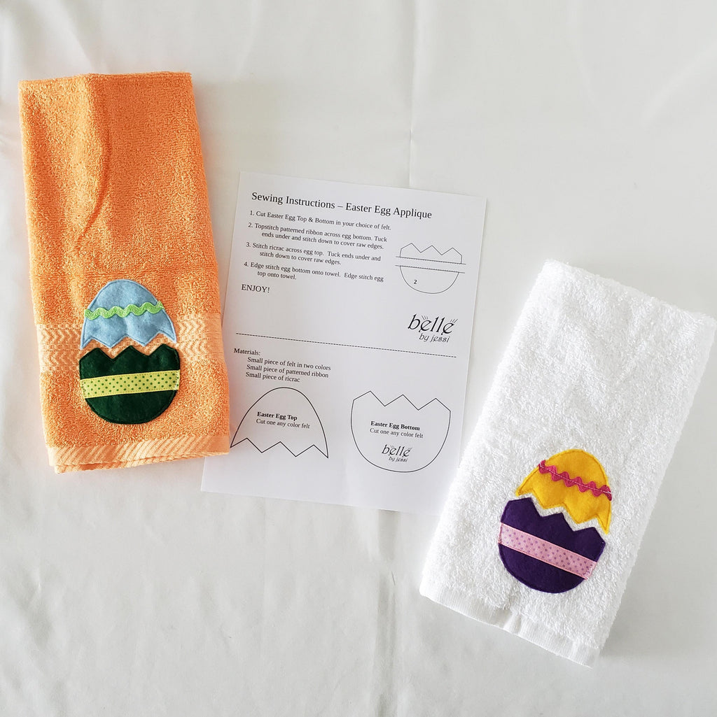Sewing Pattern, Easter Egg Applique for Towel