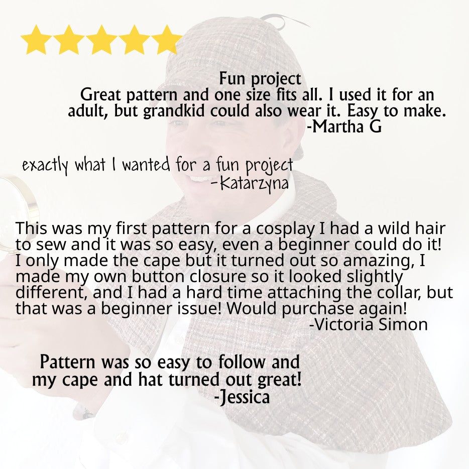 Sewing Pattern, Detective Costume - Digital Download