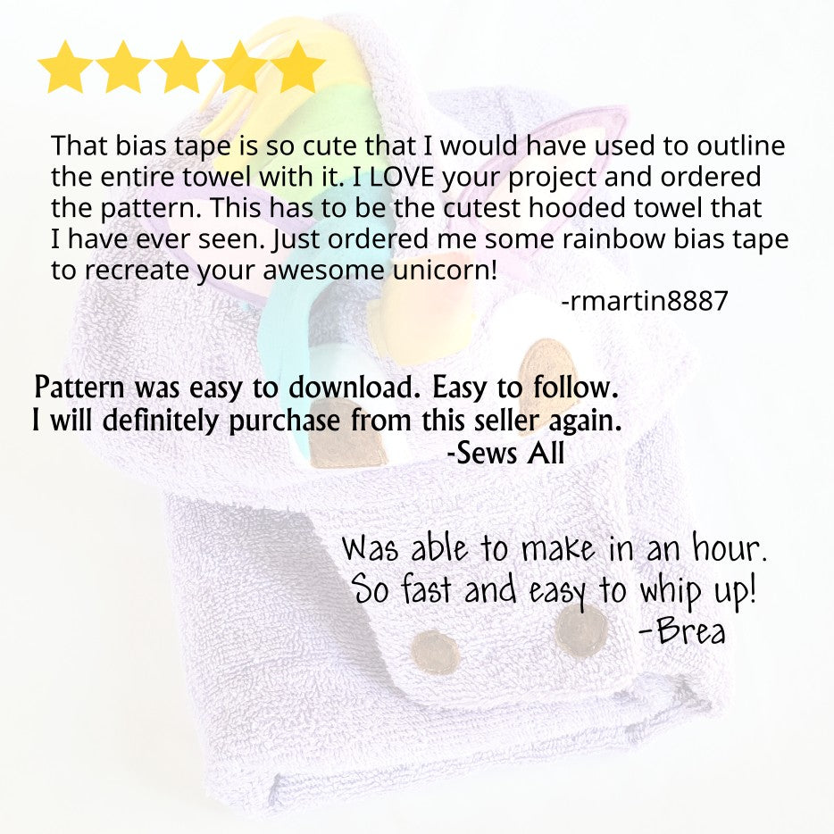 Sewing Pattern, Horse or Unicorn Hooded Towel - Digital Download