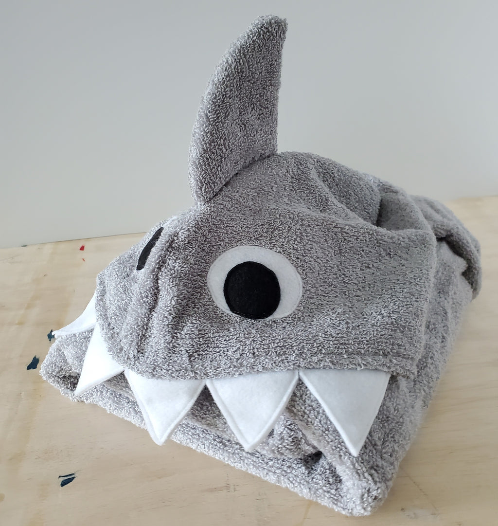 Sewing Pattern, Shark Hooded Towel - Digital Download