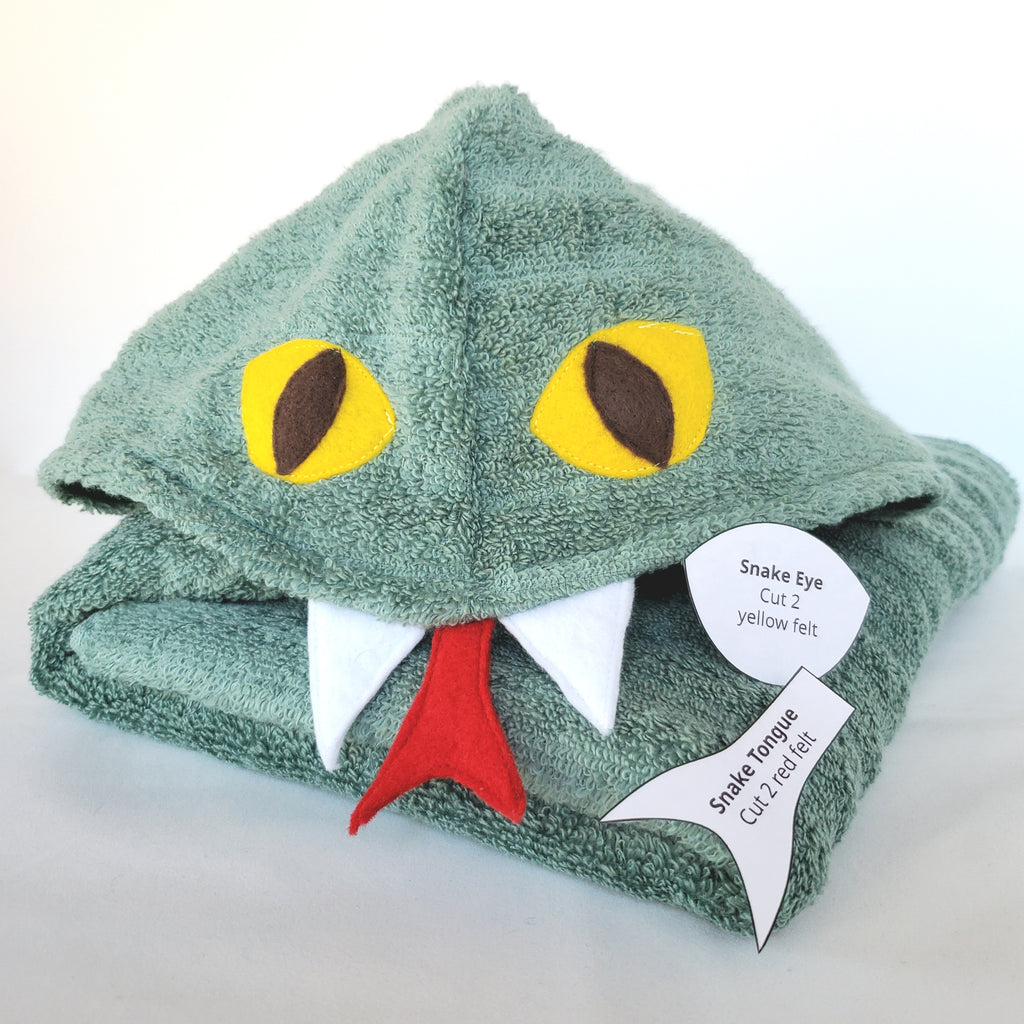 Sewing Pattern, Snake Hooded Towel - Digital Download