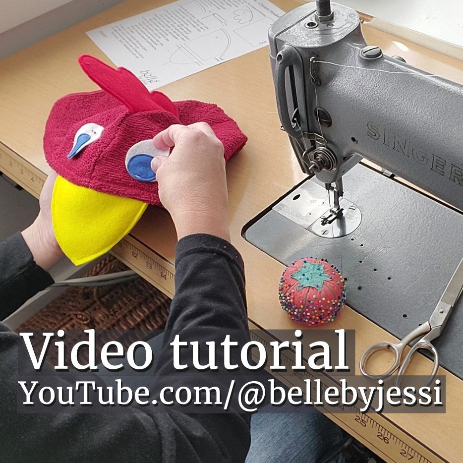 Sewing Pattern, Chicken Hooded Towel - Digital Download