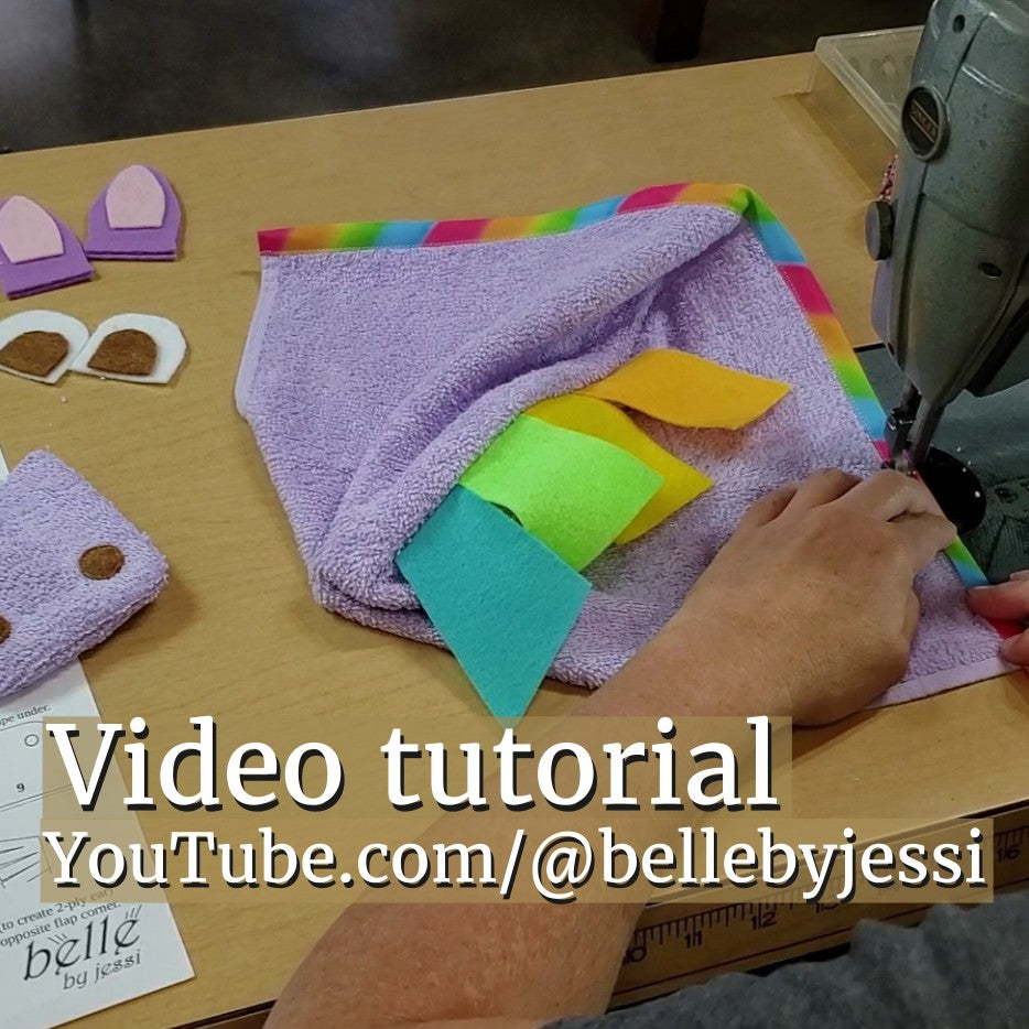 Sewing Pattern, Horse or Unicorn Hooded Towel - Digital Download