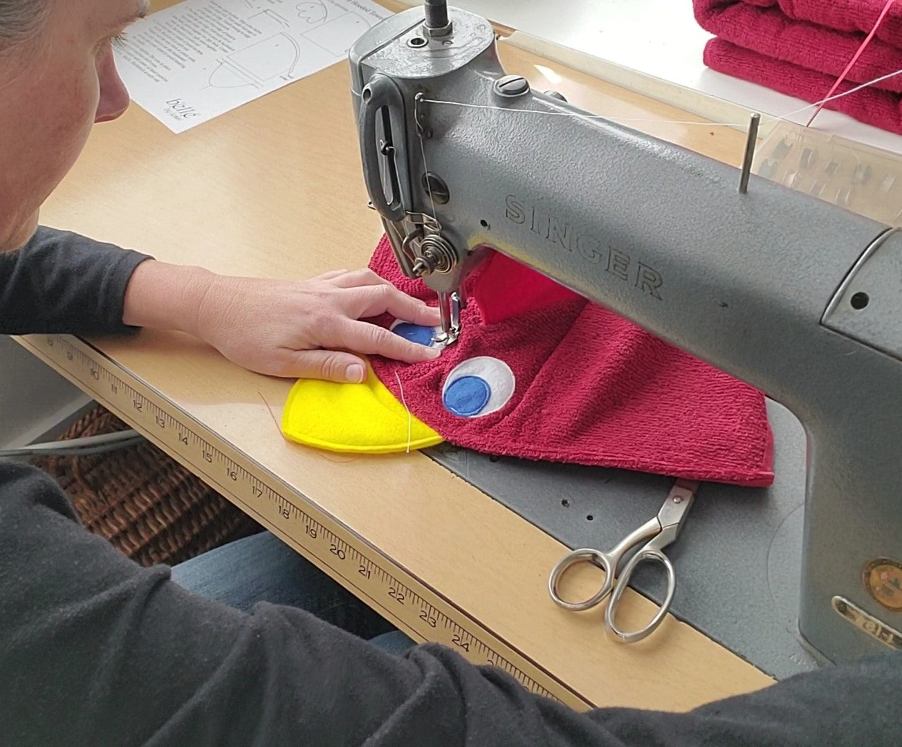 Sewing Pattern, Chicken Hooded Towel - Digital Download