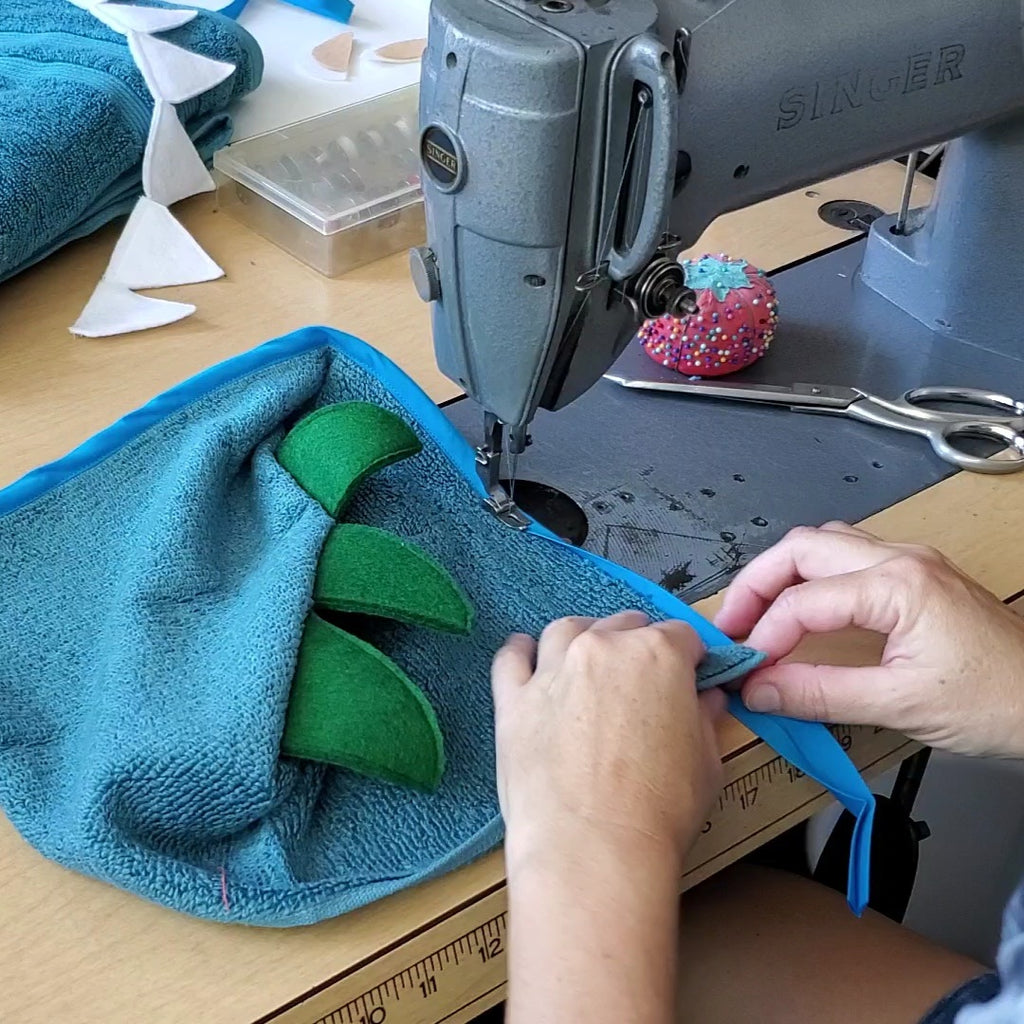 Sewing Pattern, Dinosaur Hooded Towel - Digital Download