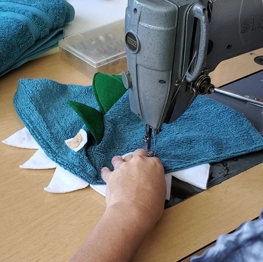 Sewing Pattern, Dinosaur Hooded Towel - Digital Download